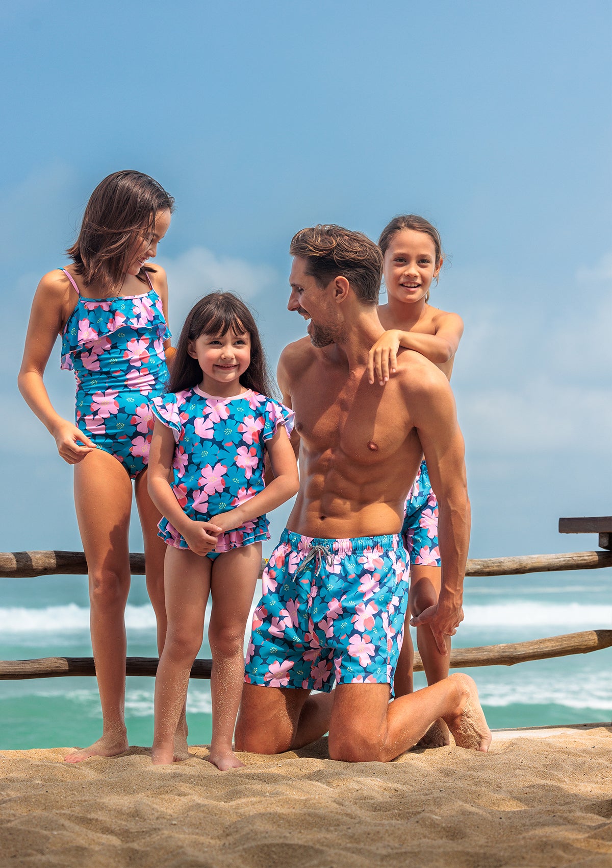 Sully Floral Little Girls Rashie - Mother & Daughter Set