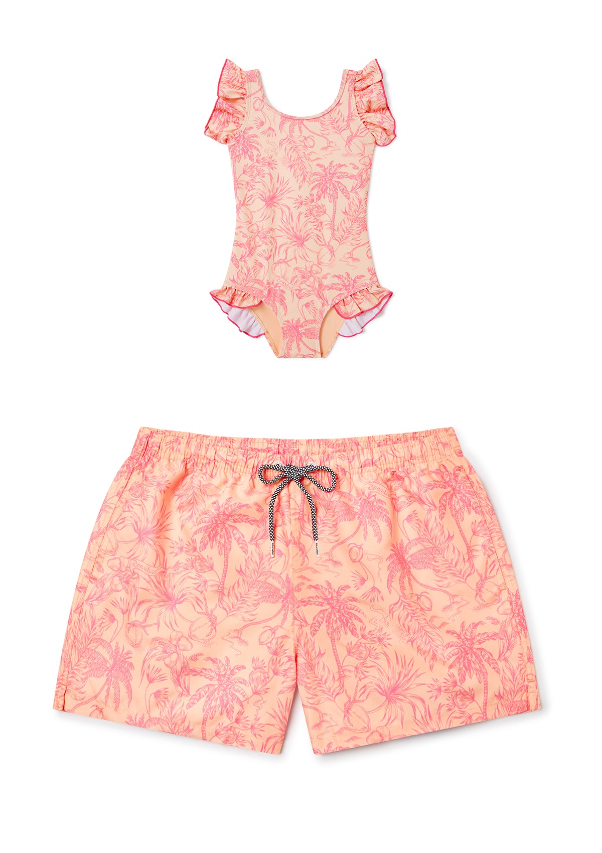 Peach Please Little Girls Swimsuit - Mother & Daughter Set