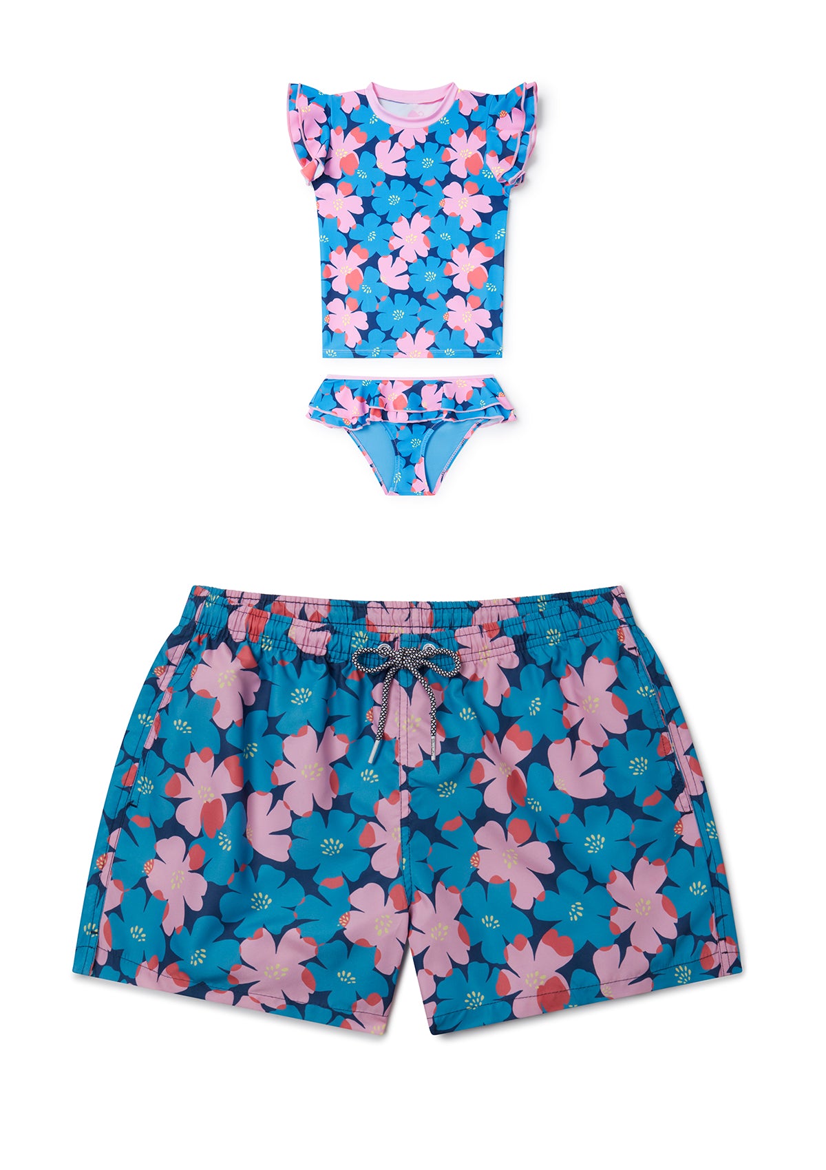Sully Floral Little Girls Rashie - Mother & Daughter Set