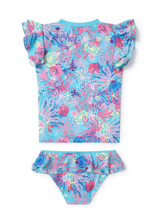 Coral Little Girls Rashie Set