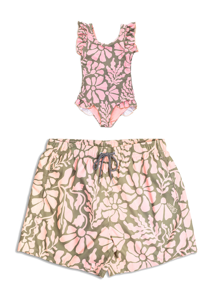 Melo Little Girls Swimsuit - Father & Daughter Set