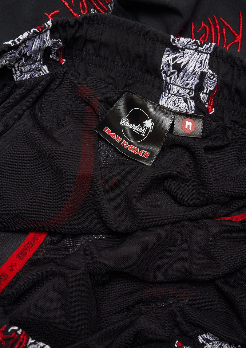 Boardies® X Iron Maiden Killers Shorts Black Mesh Lining and Label Detailing