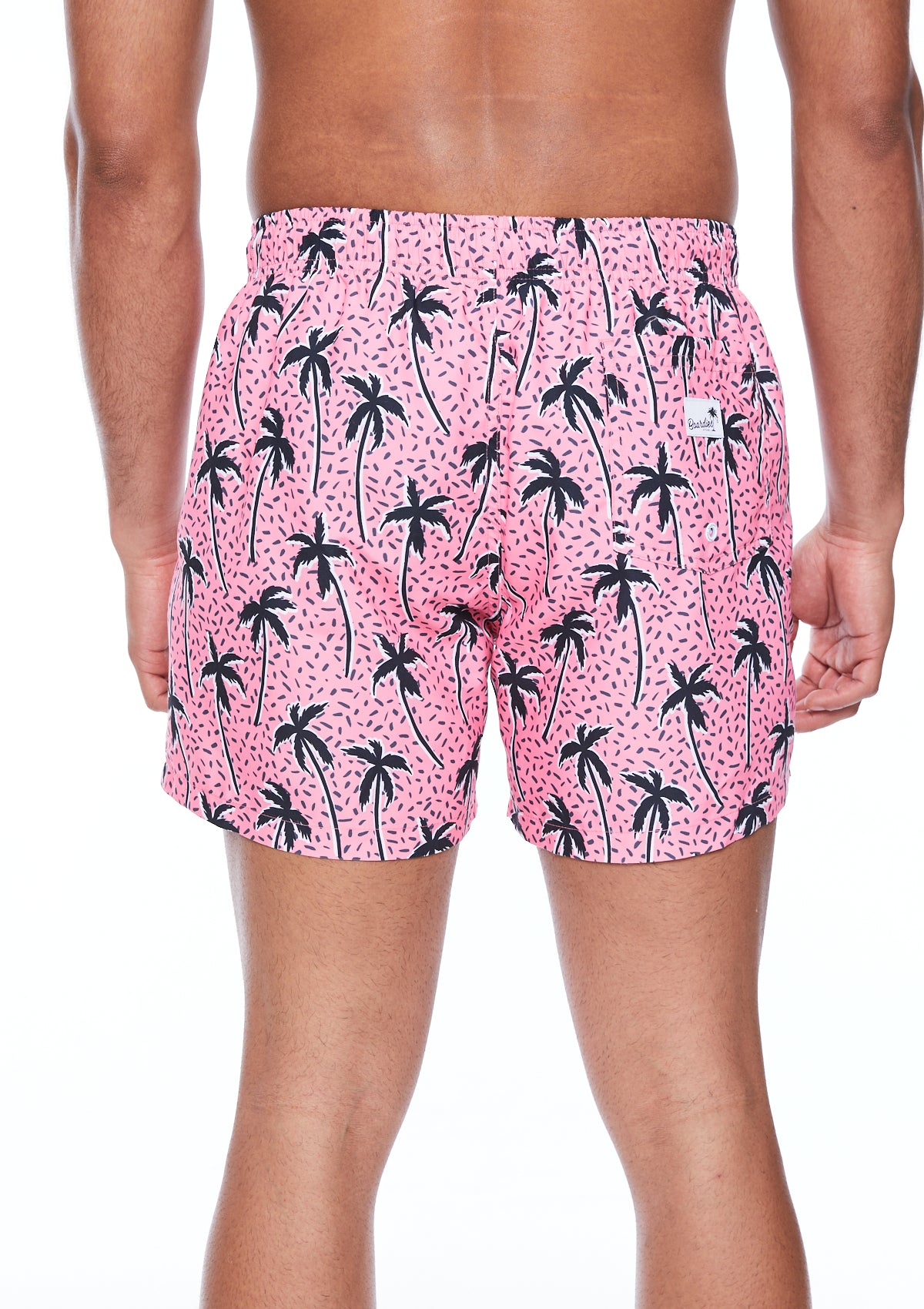 Boardies® Flair Palm Pink Mid Length Swim Shorts