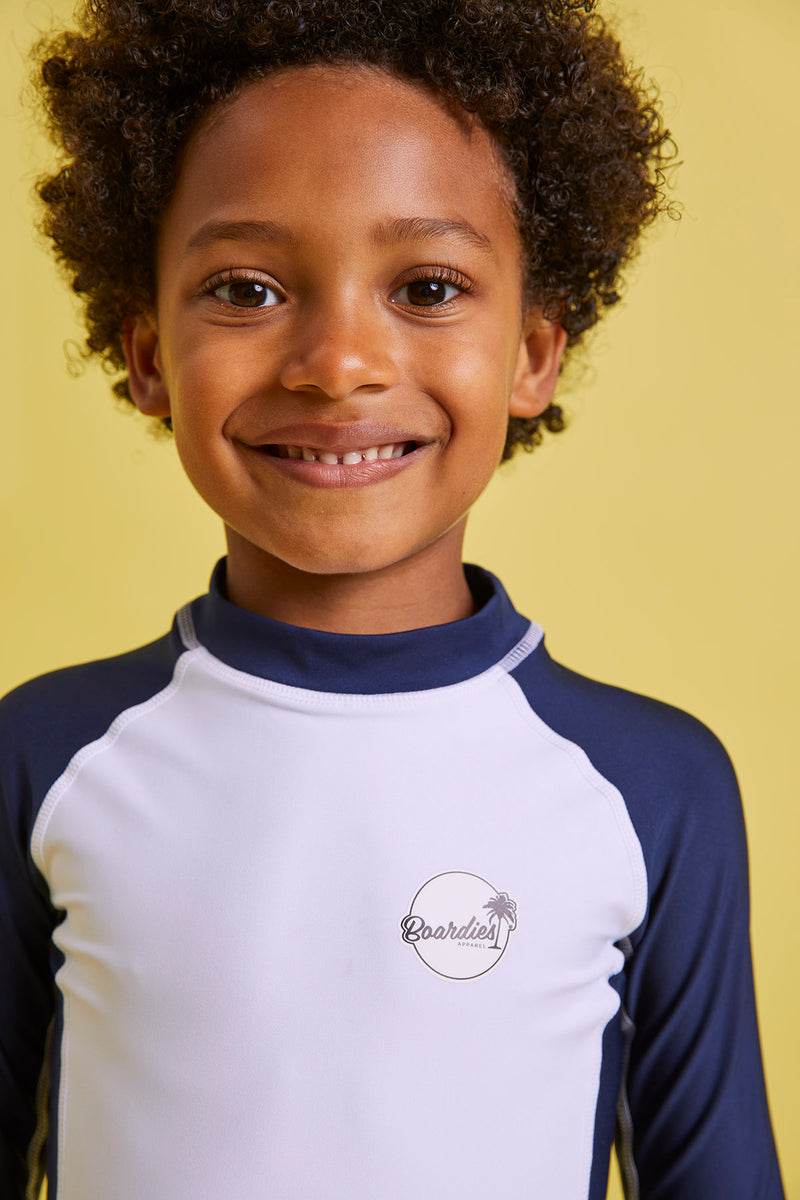 Boys Navy Short Sleeve Rashguard