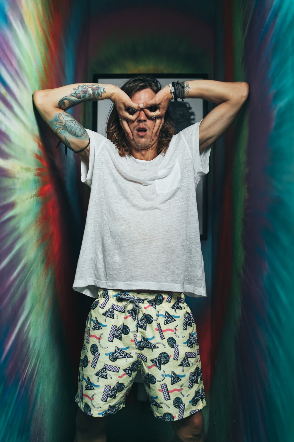 Boardies® Pool Tiles Mid Shorts Model