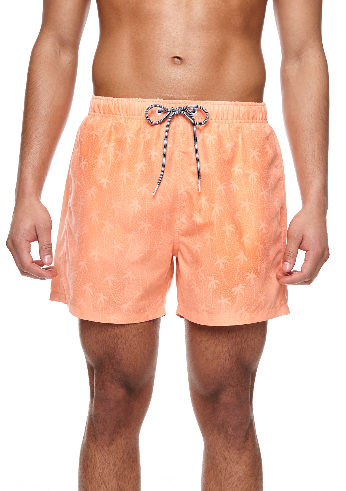 Boardies® Peach Water Palm Tree Reactive Mid Shorts Front