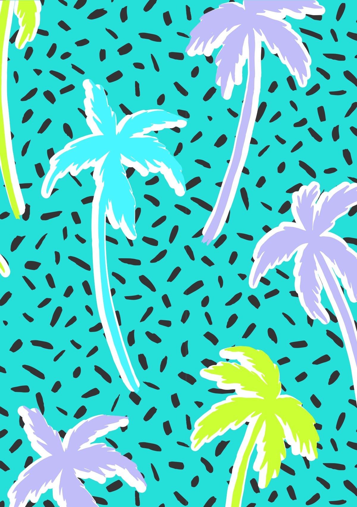 Boardies® Flair Palm II Mid Shorts Print Close Up