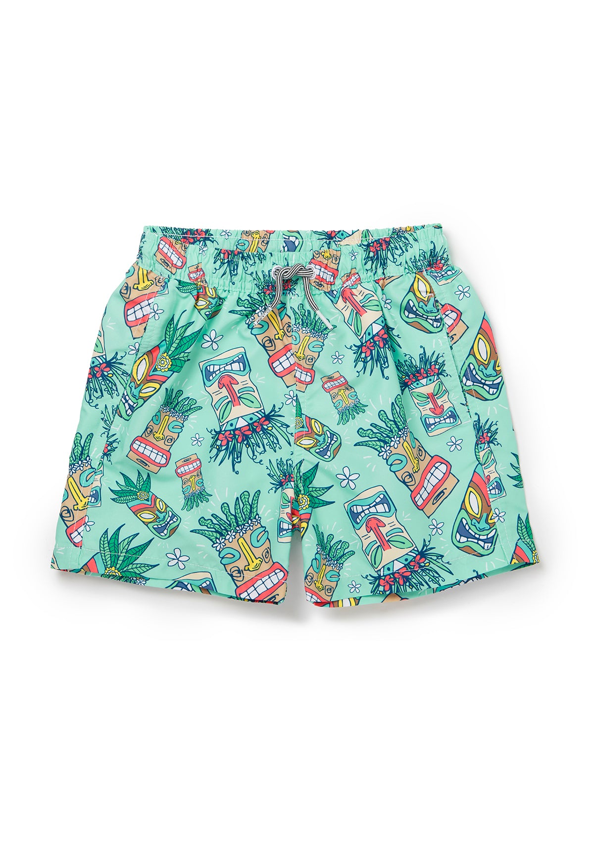 Boardies® Kids Tiki Masks Swim Shorts Flat Lay Front