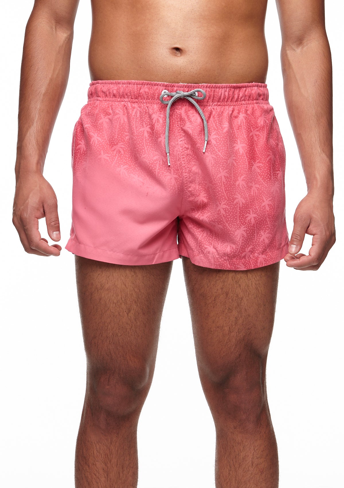 Boardies® Rose Pink Water Reactive Palm Tree Shortie Shorts Front