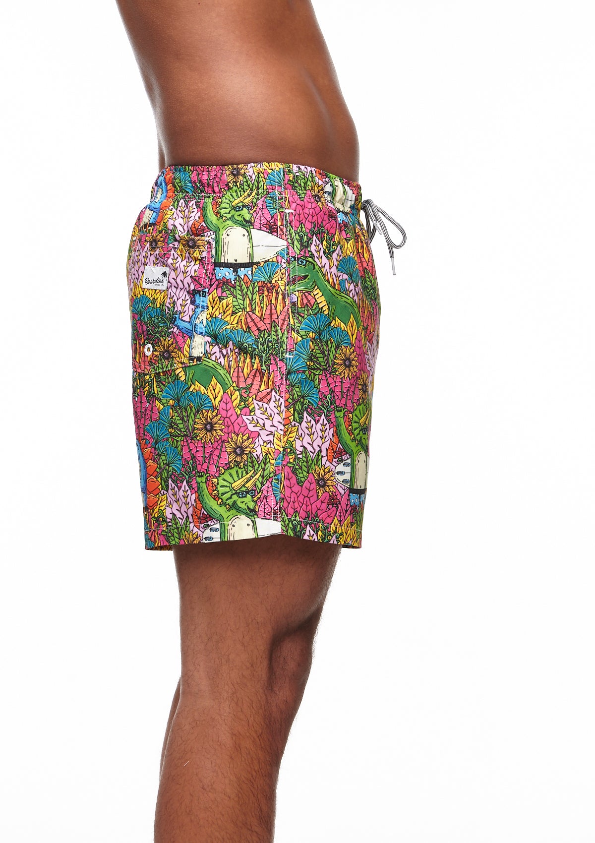 Boardies® Mulga Dinosaur Mid Shorts Side