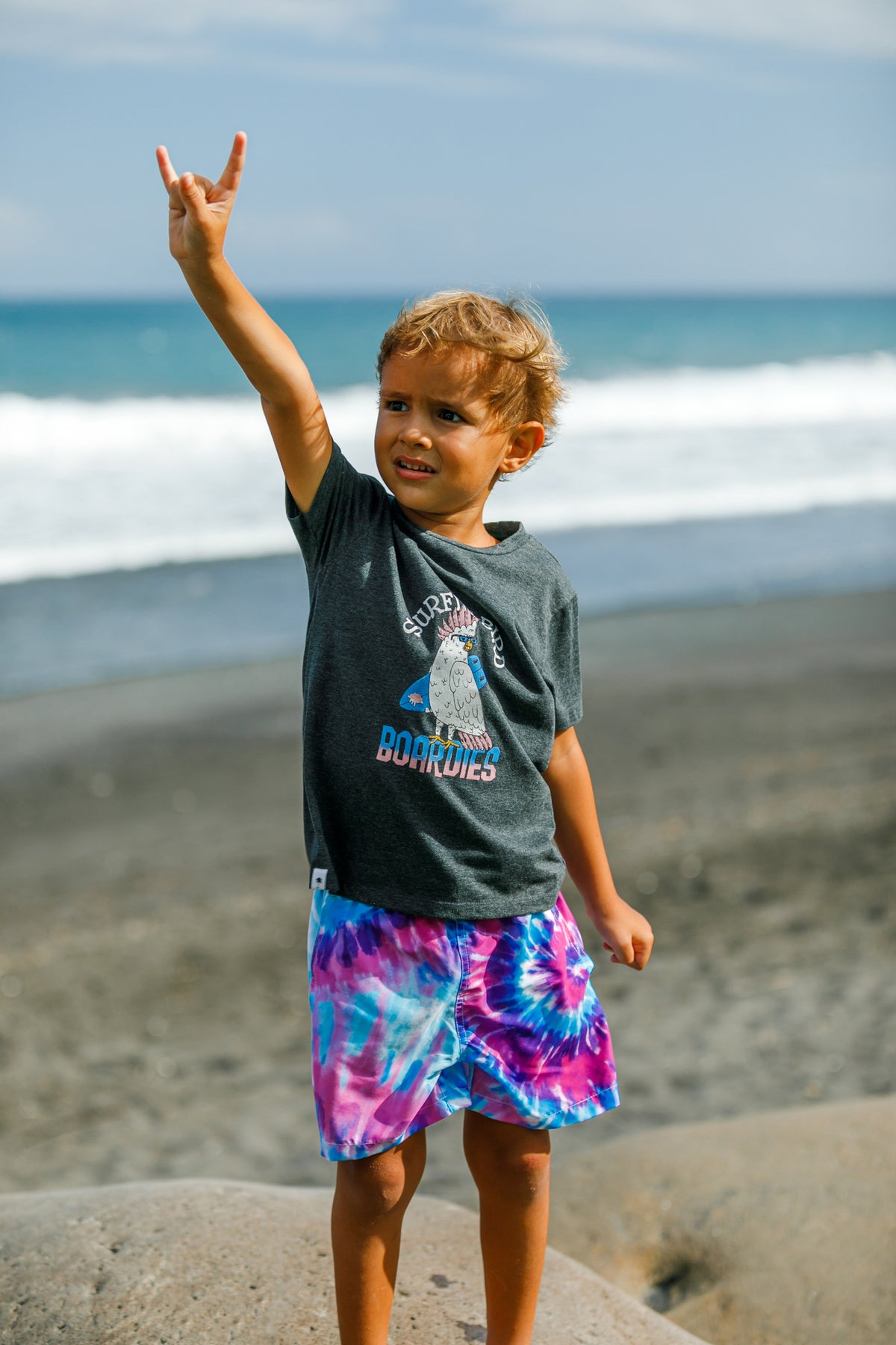 Boardies® Kids Purple Haze Tie Dye Swim Shorts