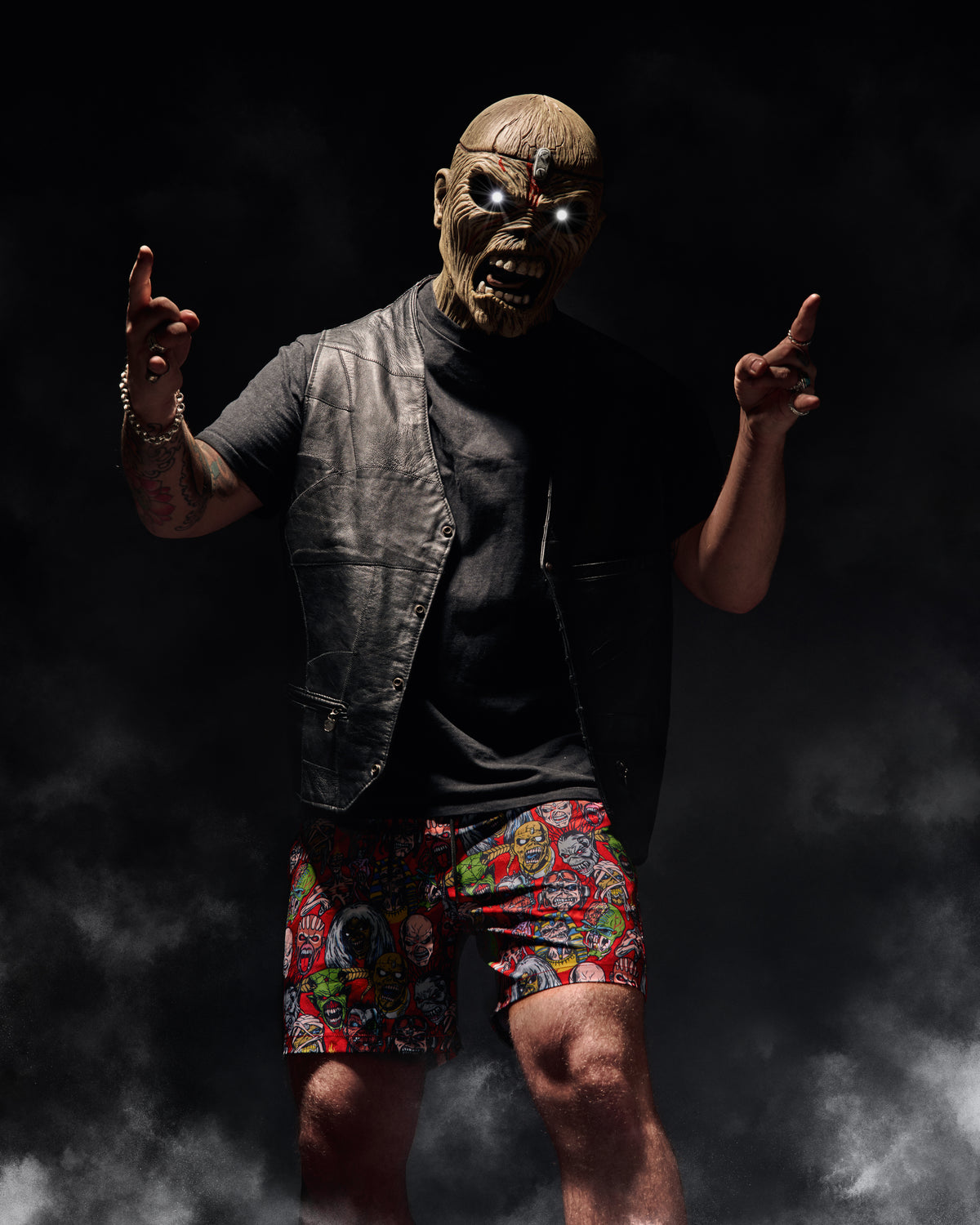 Boardies® X Iron Maiden Ed Heads Mid Shorts Smoke