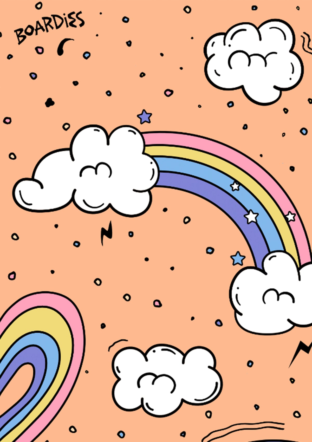 Boardies® Rainbows and Unicorns Shortie Length Swim Shorts