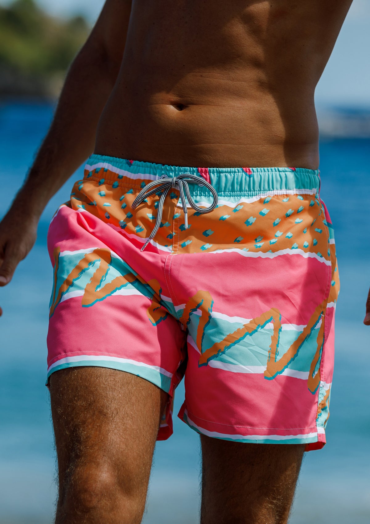 Boardies® Fresh Prince Orange Mid Length Swim Shorts