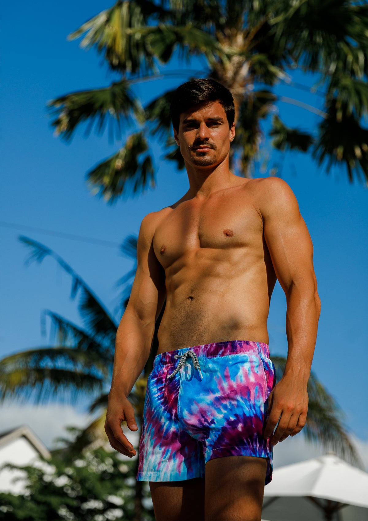 Boardies® SS22 Purple Haze Tie Dye Mid Length Swim Shorts
